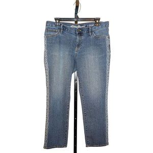 Eddie Bauer Boyfriend Jeans With Aztec Design Women's 10